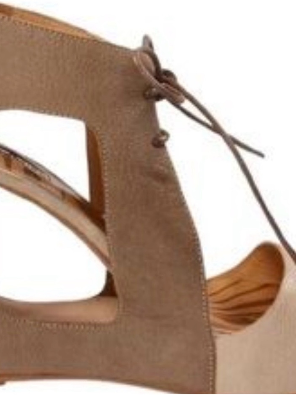 Matiko Tan Suede Lace-Up Cutout Heels